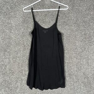 James Perse Slip Dress Womens 0 Black Silk Lined Spaghetti Strap Short
